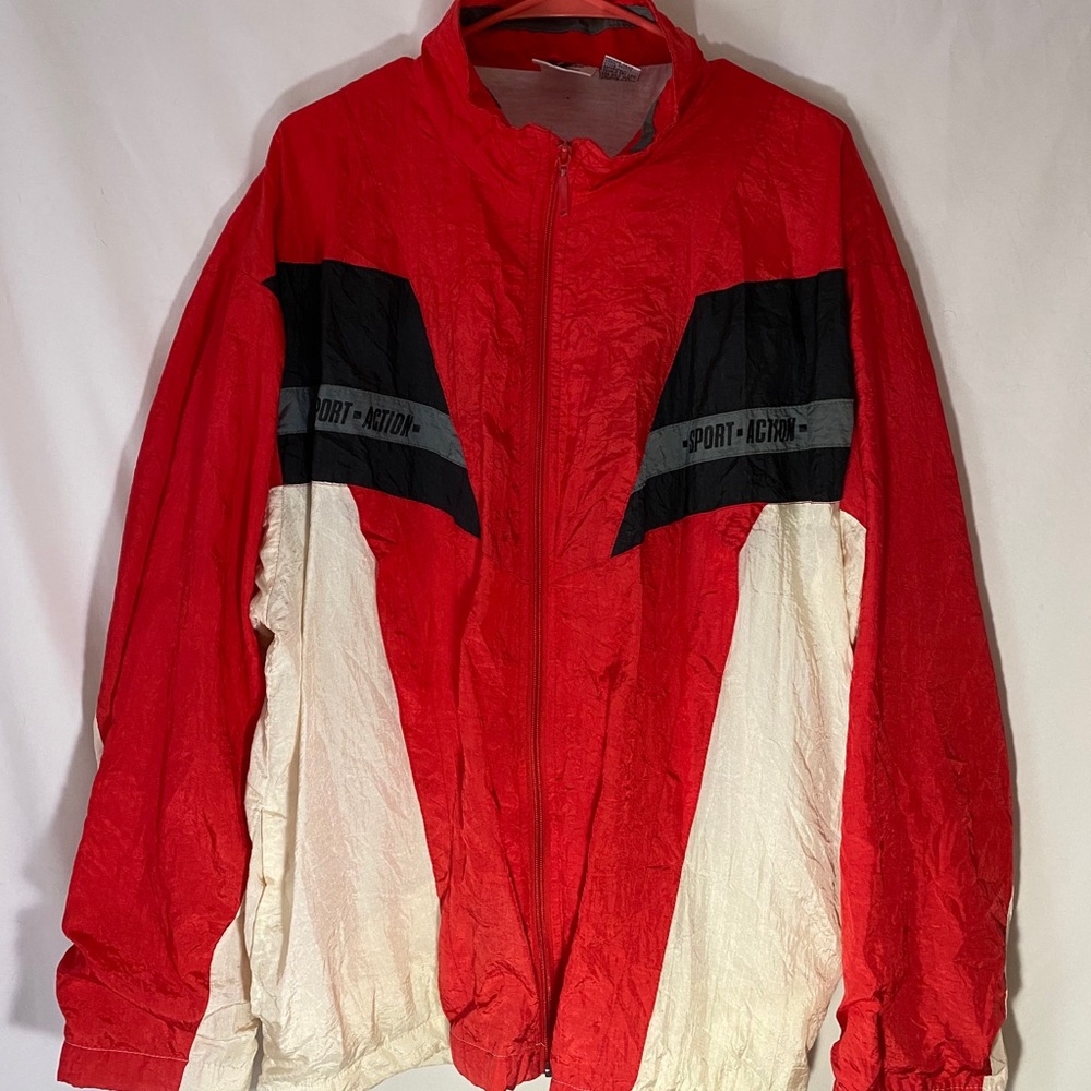 RED MACGREGOR VINTAGE SPORT ACTION WINDBREAKER XL